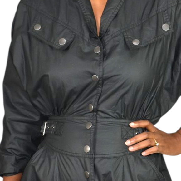 Rebecca Minkoff Jumpsuit Black Parachute Moto Biker Cotton Ripstop Flightsuit XS - Picture 4 of 16